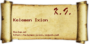 Kelemen Ixion névjegykártya